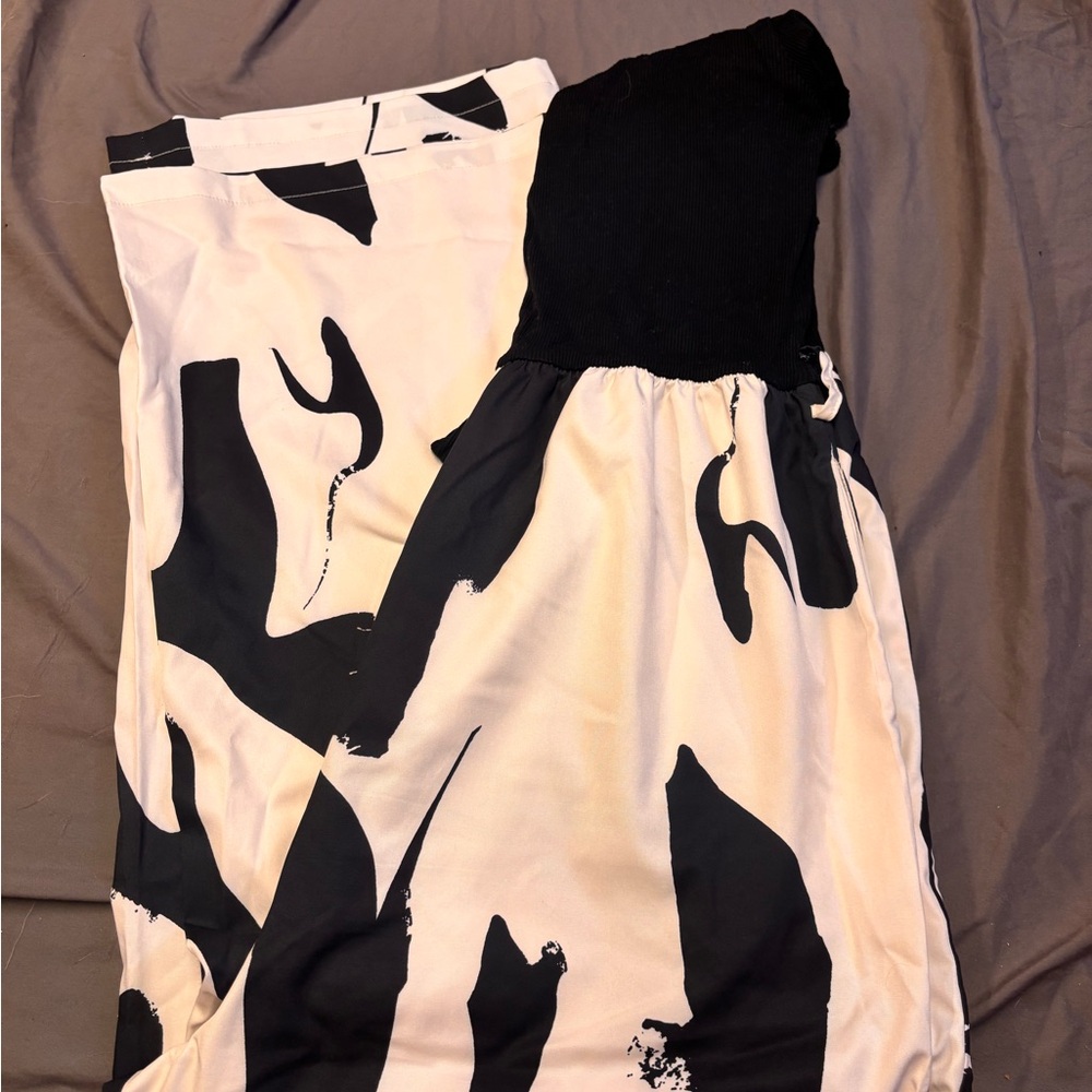 Black and White Abstract Jumpsuit